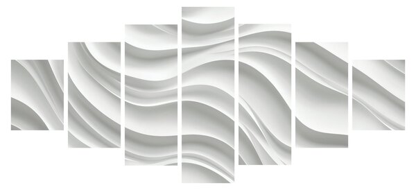 Obraz - 3D bílé vlny (210x100 cm)