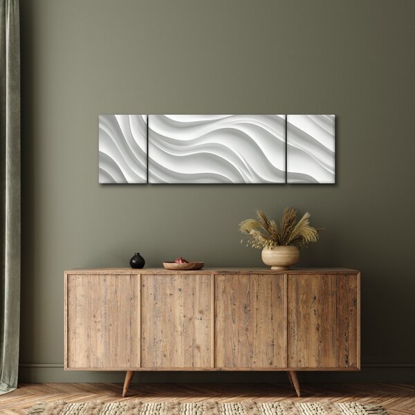 Obraz - 3D bílé vlny (170x50 cm)