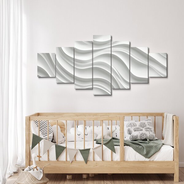 Obraz - 3D bílé vlny (210x100 cm)