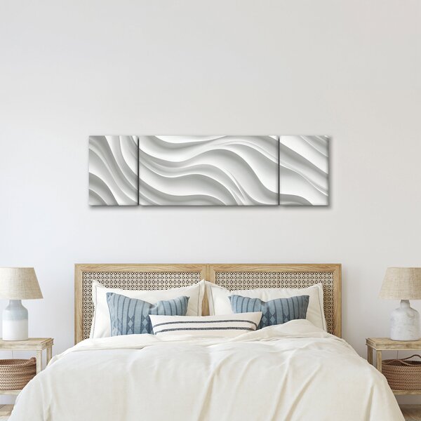 Obraz - 3D bílé vlny (170x50 cm)
