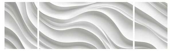 Obraz - 3D bílé vlny (170x50 cm)