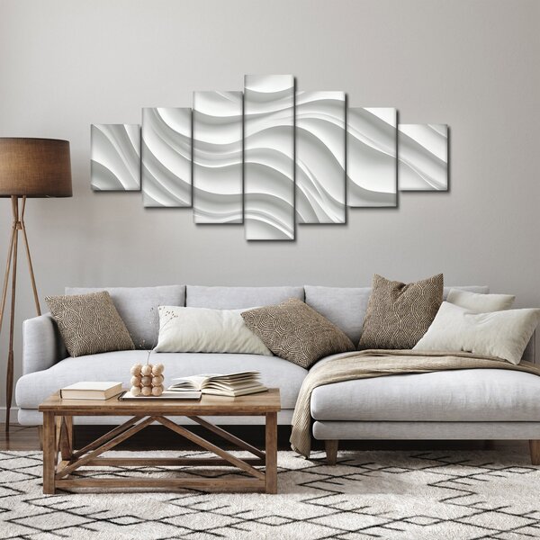 Obraz - 3D bílé vlny (210x100 cm)