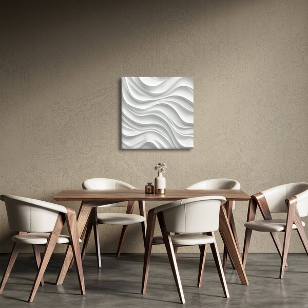 Obraz - 3D bílé vlny (30x30 cm)