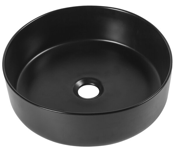 Laveo Desna, keramické umyvadlo na desku 360x360x120 mm, černá matná, LAV-VUD_B236