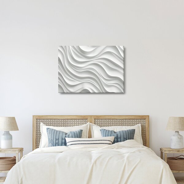 Obraz - 3D bílé vlny (70x50 cm)
