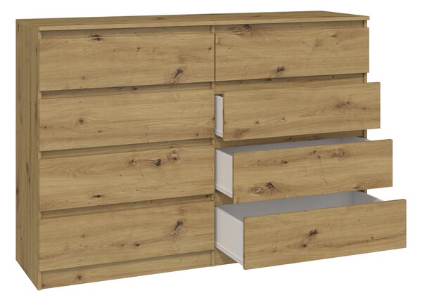 Topeshop M8 140 ARTISAN, Dub, 8 zásuvka/zásuvek, Dřevotřískové desky, Jednobarevný, Moderní, Dřevotřískové desky