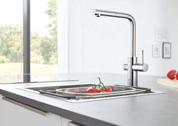 Grohe Blue startovací sada s kuchyňskou baterií stojící StarLight Chrome 31539000