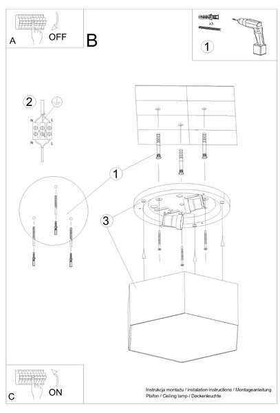 Sollux Lighting Stropní svítidlo SUNDE 13 černé