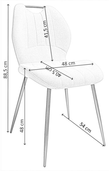 4 x sada černých čalouněných jídelních židlí, moderní, pohodlné, robustní, ergonomické, obývací pokoj, vysoký komfort sezení, stabilní kovové nohy