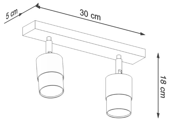 Sollux Lighting Stropní svítidlo NERO 2 černé/chromové