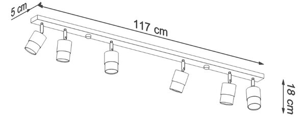 Sollux Lighting Stropní svítidlo NERO 6 černé/chromové
