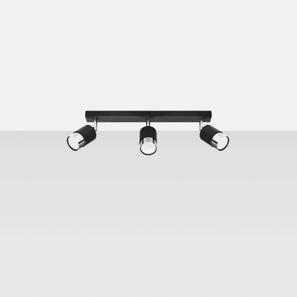 Sollux Lighting Stropní svítidlo NERO 3 černé/chromové