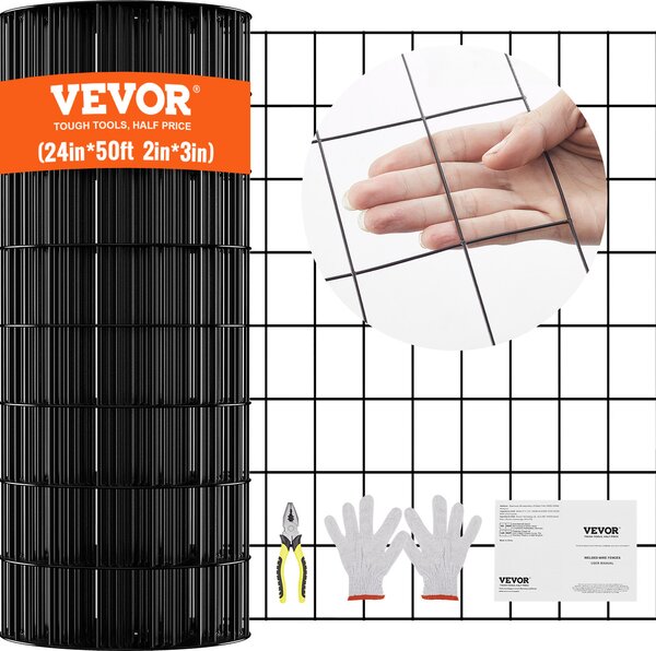 VEVOR drát pro voliéry 61 x 1524 cm, zahradní plot, role z drátěného pletiva 1,52 mm, drátěný plot s vinylovým povrchem pro zábrany kurníků, ohrady pro králíky a hady, ohrady pro drůbež