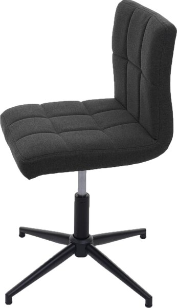 Sada 2 jídelních židlí Kavala II, kuchyňská židle, výškově nastavitelný otočný mechanismus látka/textil tmavě šedá, podnož černá