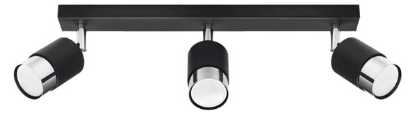 Sollux Lighting Stropní svítidlo NERO 3 černé/chromové