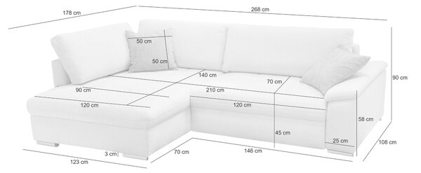 ROHOVÁ SEDAČKA, textil, šedá Livetastic - Sedací soupravy, Online Only