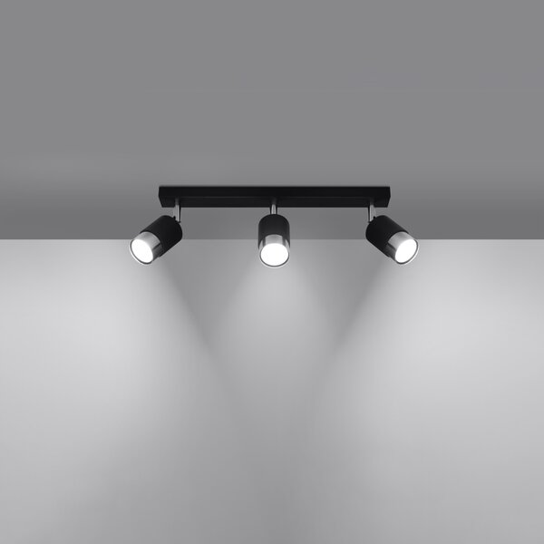 Sollux Lighting Stropní svítidlo NERO 3 černé/chromové