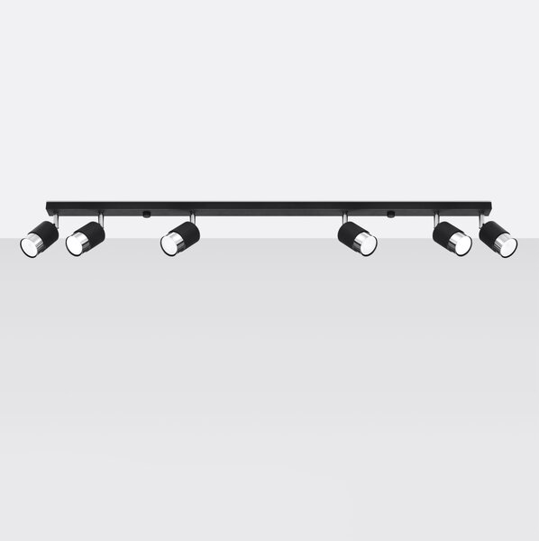 Sollux Lighting Stropní svítidlo NERO 6 černé/chromové