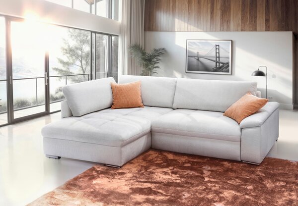 ROHOVÁ SEDAČKA, textil, bílá Livetastic - Sedací soupravy, Online Only