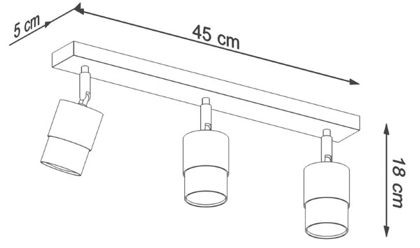 Sollux Lighting Stropní svítidlo NERO 3 černá/zlatá