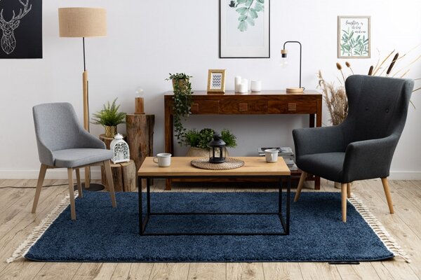Dywany Łuszczów, Kusový koberec Berber 9000 navy, 80x150, modrá, obývací pokoj