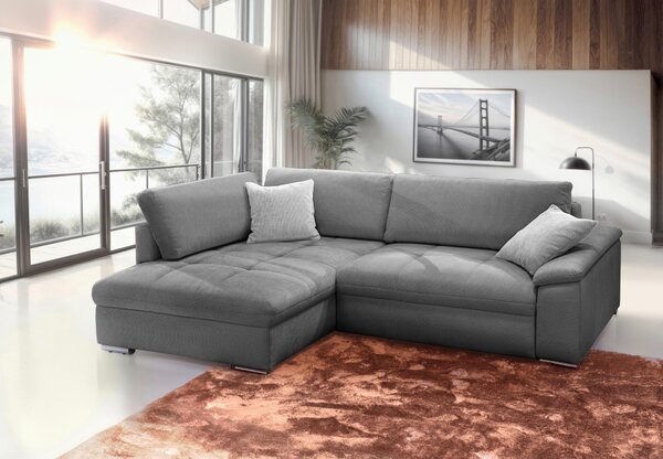 ROHOVÁ SEDAČKA, textil, šedá Livetastic - Sedací soupravy, Online Only