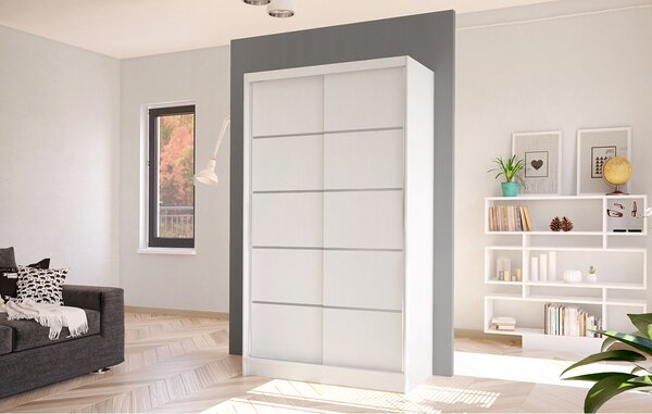 Elegantní šatní skříň ARINI 4 - šířka 100 cm, bílá