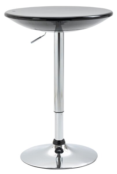 HOMCOM Kulatý Barový Stůl s Otočným Víkem, Plynovým Zvedáním a Nastavitelnou Výškou, Ocelová Základna, Φ61x76-97cm, Černý | Aosom