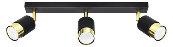 Sollux Lighting Stropní svítidlo NERO 3 černá/zlatá