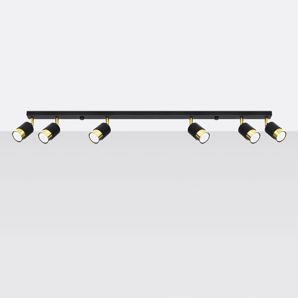 Sollux Lighting Stropní svítidlo NERO 6 černá/zlatá