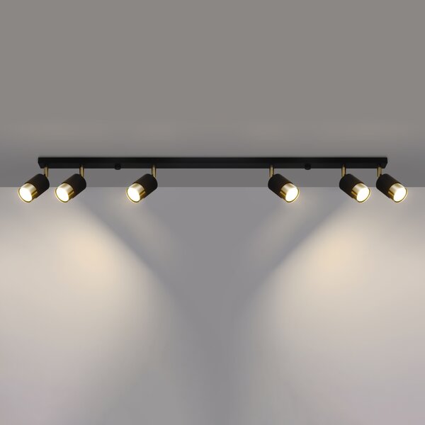 Sollux Lighting Stropní svítidlo NERO 6 černá/zlatá