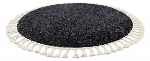 Dywany Łuszczów, Kusový koberec Berber 9000 grey kruh, 120x120 (průměr) kruh, šedá, obývací pokoj