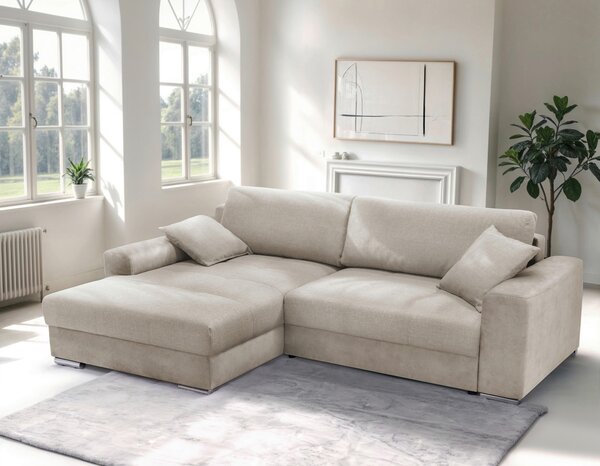 ROHOVÁ SEDAČKA, textil, béžová Livetastic - Sedací soupravy, Online Only