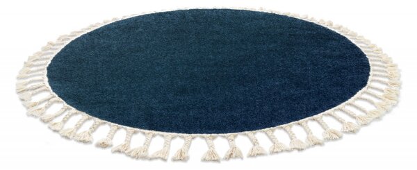 Dywany Łuszczów, Kusový koberec Berber 9000 navy kruh, 120x120 (průměr) kruh, modrá, obývací pokoj