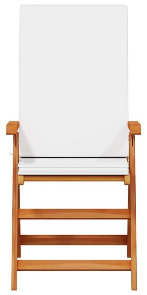 Zahradní křeslo 8 ks Hnědá a bílá Pevné teakové dřevo 3375771