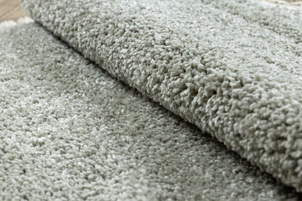 Dywany Łuszczów, Kusový koberec Berber 9000 green kruh, 120x120 (průměr) kruh, zelená, obývací pokoj
