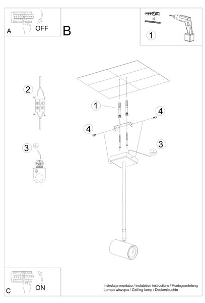 Sollux Lighting Stropní svítidlo NORANO černé