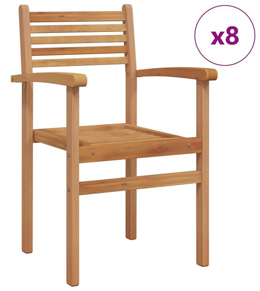 Židle 8 ks Hnědá Pevné teakové dřevo 3375765