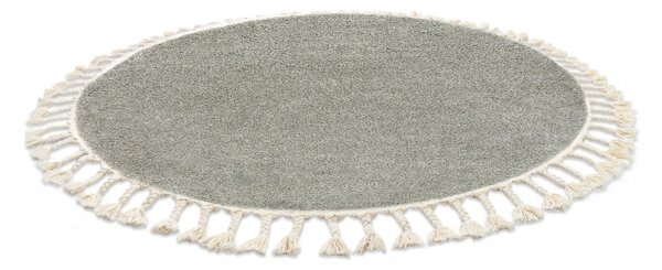 Dywany Łuszczów, Kusový koberec Berber 9000 green kruh, 120x120 (průměr) kruh, zelená, obývací pokoj