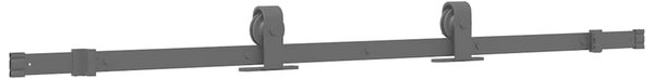 VidaXL Posuvné dveře se sadou kování černé Tvrzené sklo, mřížky 2 x 4 [3375824] Barva: Černá a matná, Velikost: 90 x 205 cm (200 cm sliding rail)