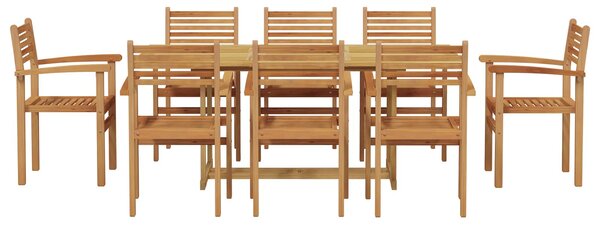 Zahradní jídelní souprava 9 ks Hnědá Pevné teakové dřevo 3375779