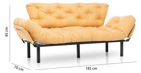 Hanah Home 3-místná pohovka Nitta 185 cm hořčicová