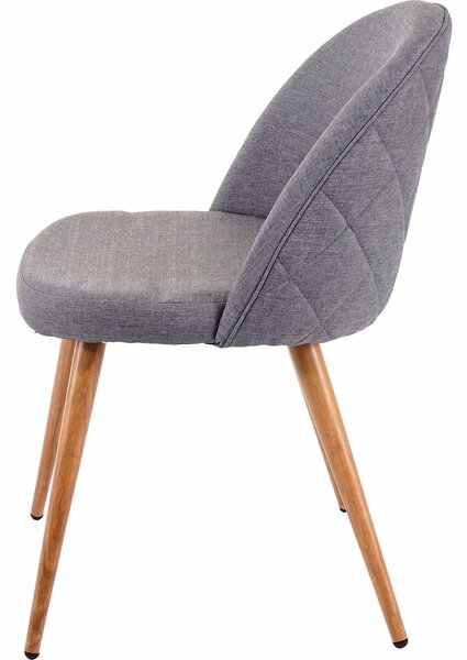 Sada 4 jídelních židlí HWC-D53, kuchyňská židle, retro design 50. let, látka/textil tmavě šedá
