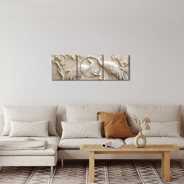 Obraz - Čínský vzor (s hodinami) (90x30 cm)