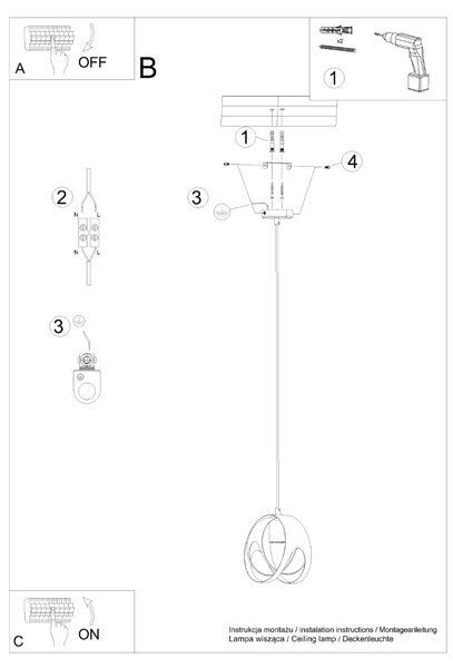 Sollux Lighting Závěsné svítidlo TULOS 1 bílé