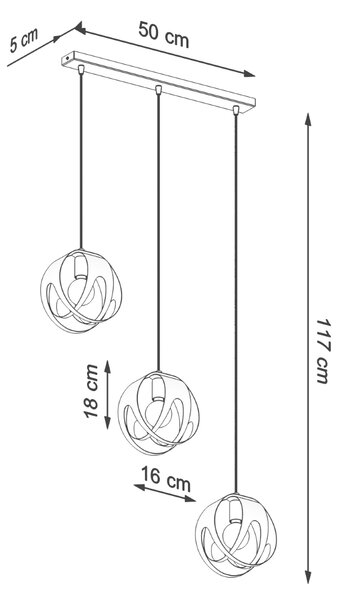 Sollux Lighting Závěsné svítidlo TULOS 3L bílé