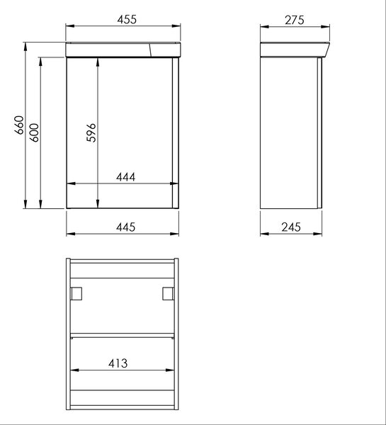 Elita Spring umyvadla se skříňkou 45 cm bílá RE020450137160