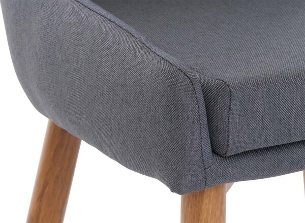 Sada 2 jídelních židlí HWC-B44 II, židle Kuchyňská židle Retro Design Tkanina/textil tmavě šedá