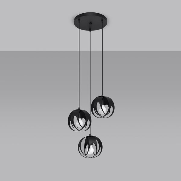 Sollux Lighting Závěsné svítidlo TULOS 3P černé