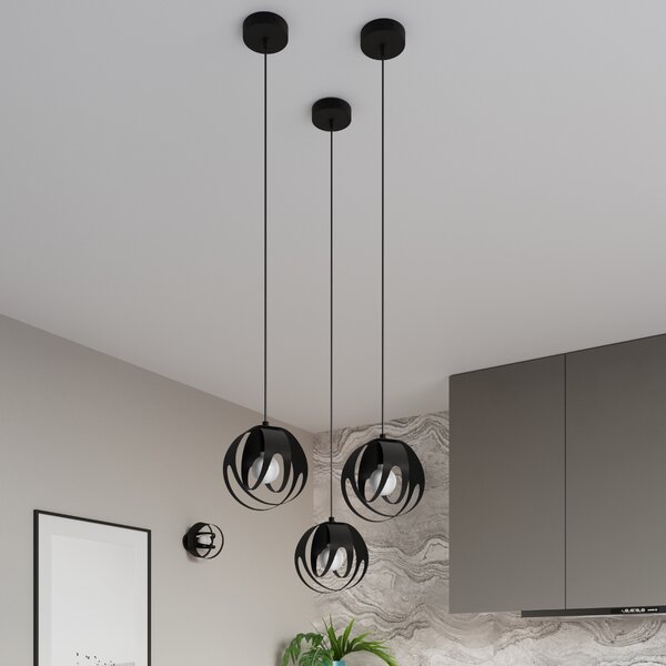 Sollux Lighting Závěsné svítidlo TULOS 3P černé